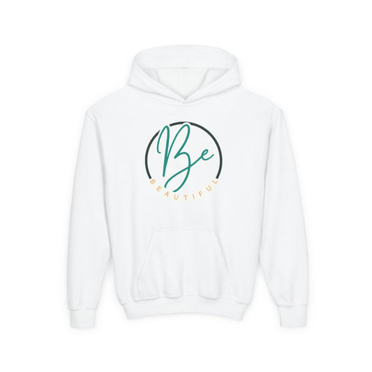 Youth Hooded Sweatshirt - Inspirational & Adventure Design, Cozy Gift for Teens, Casual Wear, Be Beautiful, Nature Lover Apparel