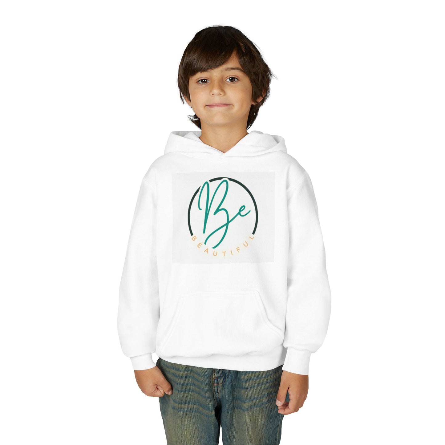 Youth Hooded Sweatshirt - Inspirational & Adventure Design, Cozy Gift for Teens, Casual Wear, Be Beautiful, Nature Lover Apparel