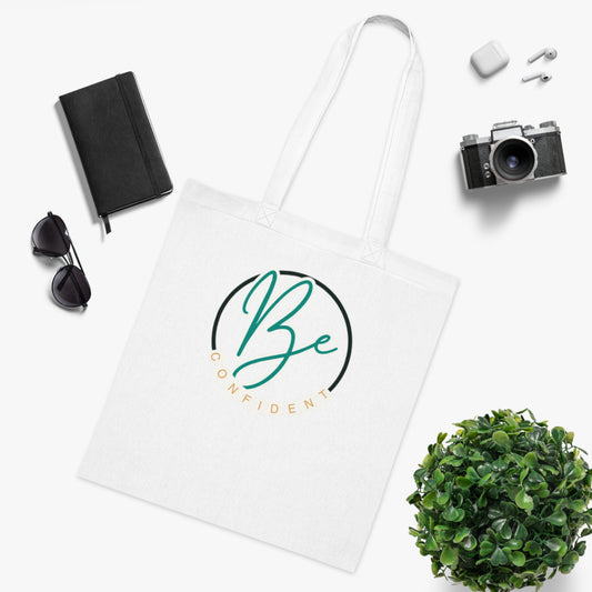 Be Confident Cotton Tote Bag, Eco-Friendly Carryall, Motivational Tote, Reusable Shopping Bag, Gift for Her, Summer Essential
